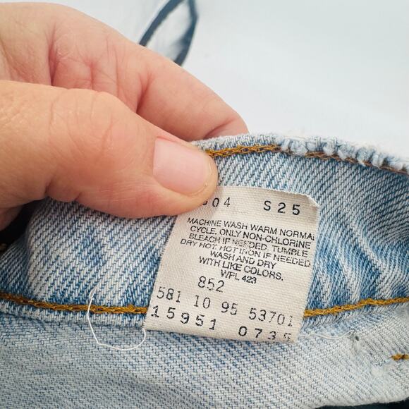 Vintage Levi’s Orange Tab High Rise Straight Leg Jeans 8 Long Light Wash - Picture 4 of 9